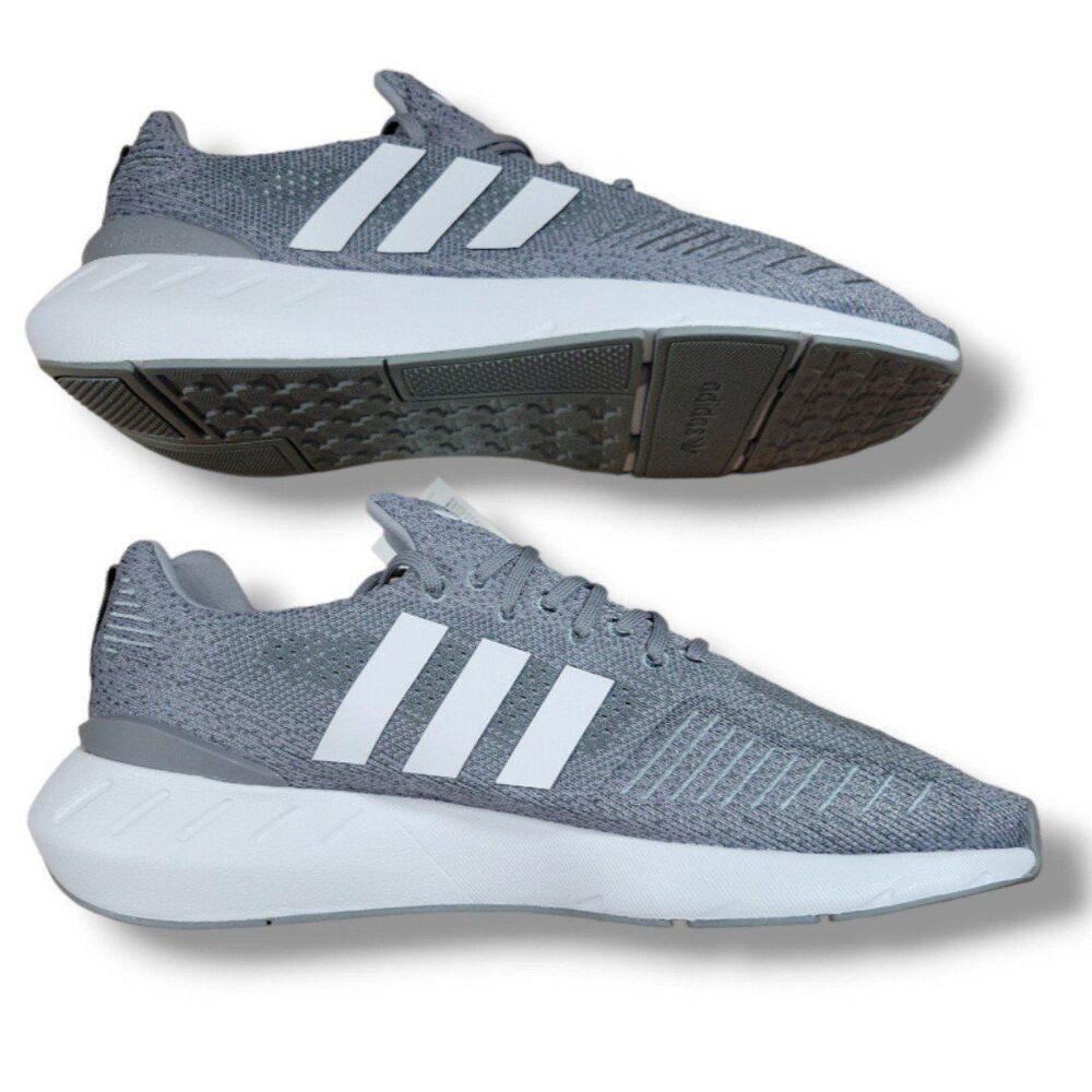 Adidas Shoes Size 10.5 Men's Adidas Swift Run 22 Gray W/ White GZ3495 New In Box - Picture 6 of 10